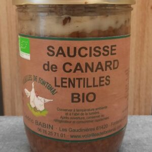 Saucisses de canard aux lentilles 800g "Les Volailles de Fontenai"🦆