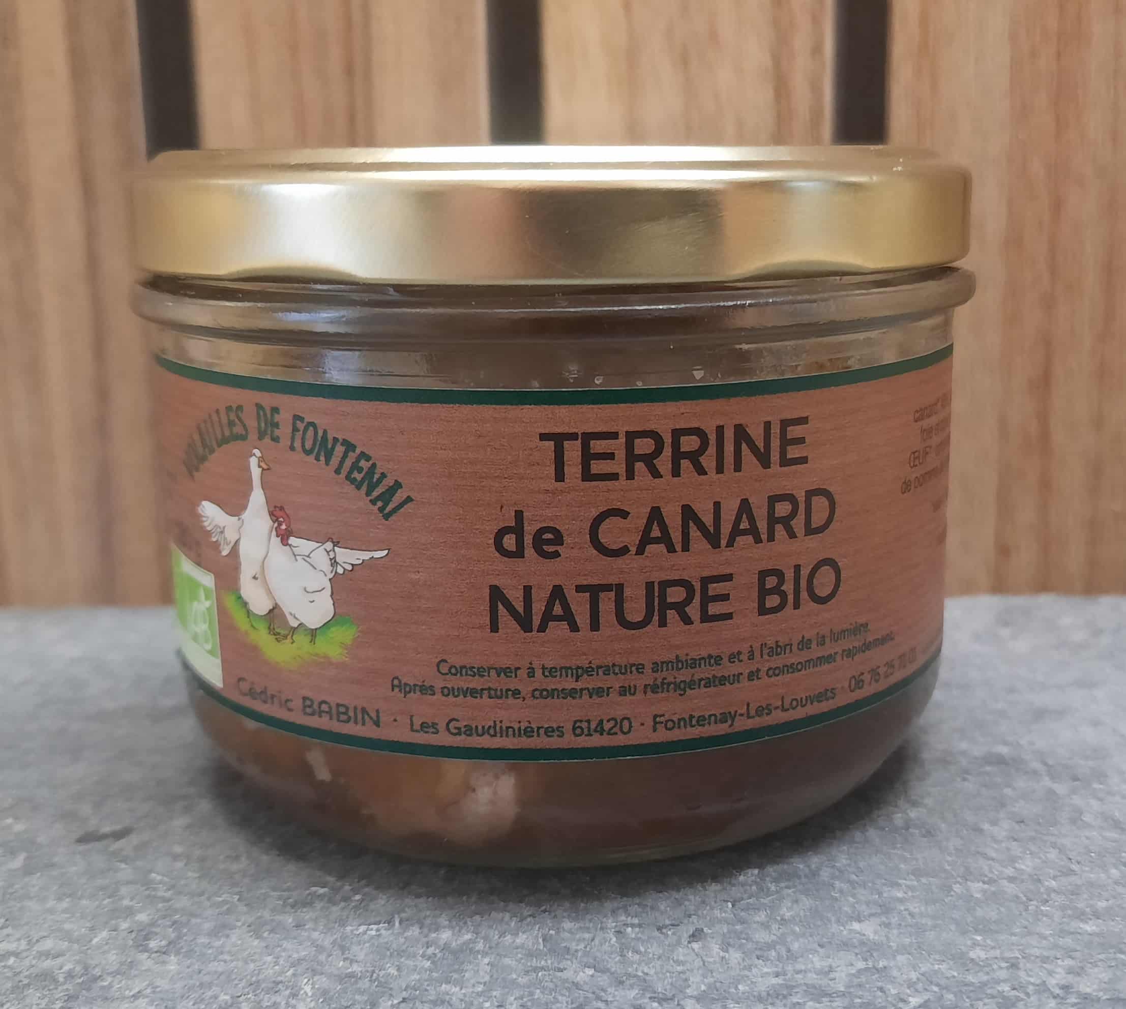 Terrine de canard nature 180g "Les Volailles de Fontenai"🦆