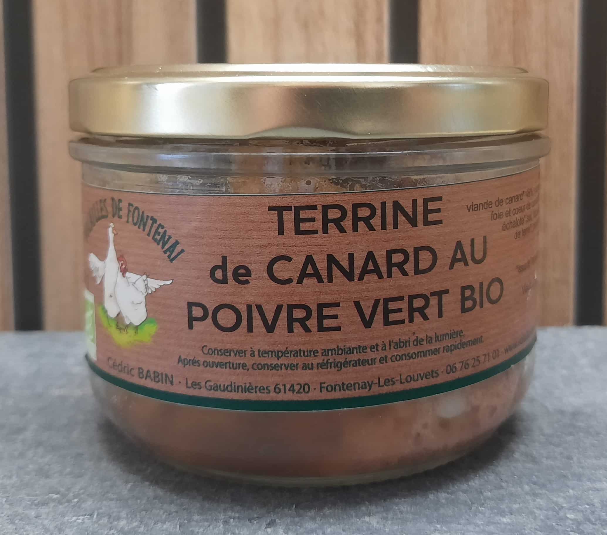 Terrine de canard poivre vert 180g "Les Volailles de Fontenai"🦆