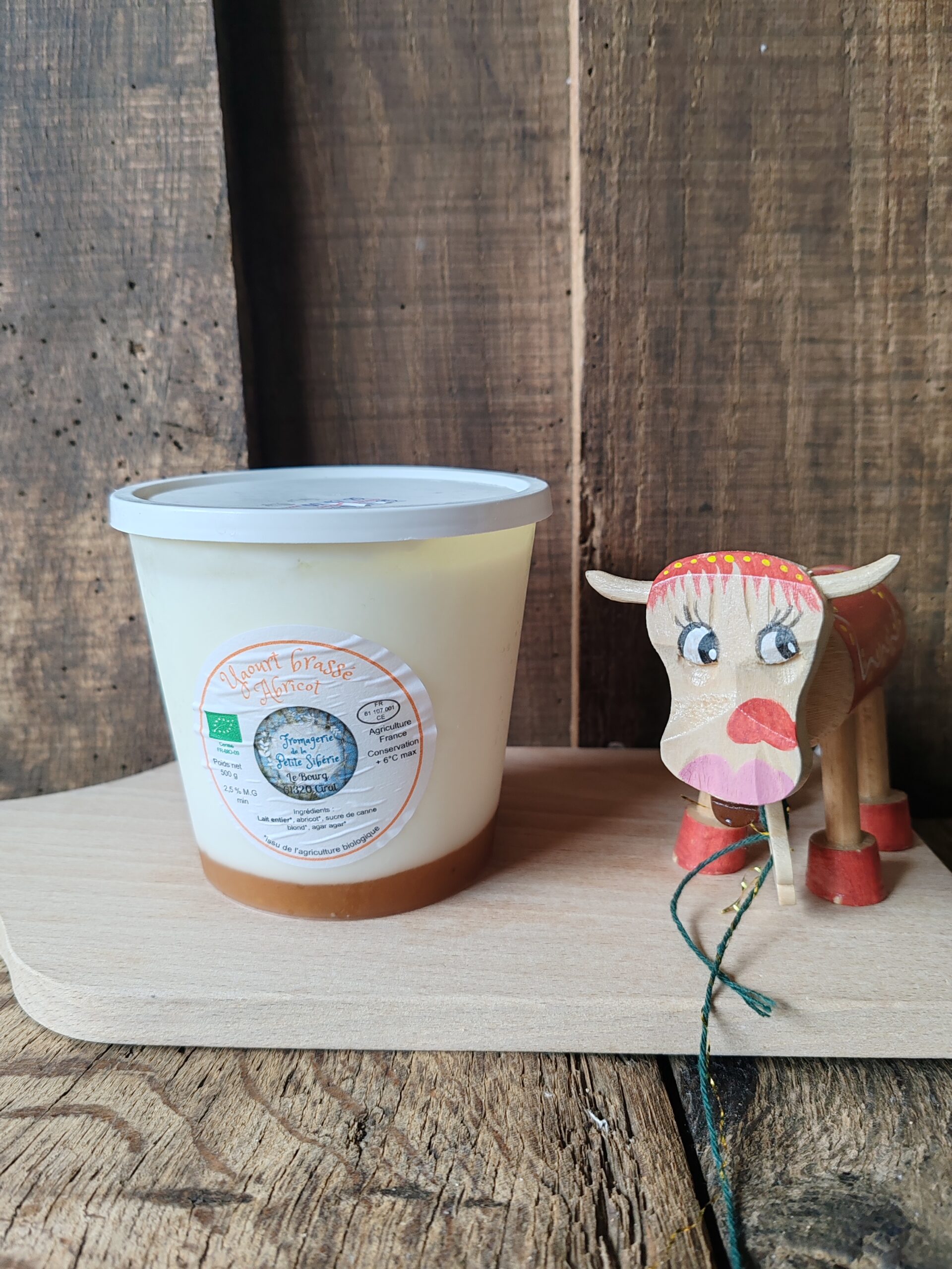 Yaourt Brassé Abricot – Pot 500 g "Fromagerie de la Petite Sibérie"