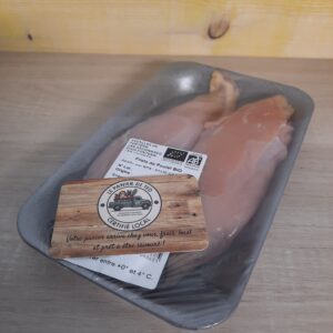 Filet de poulet x1 (environ 250 g – en barquette) Prix : 39,10 € / kg "Les Volailles de Fontenai"