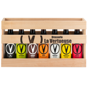 Coffret bois + 7 bières – Les 7 Vertus "Brasserie La Vertueuse"