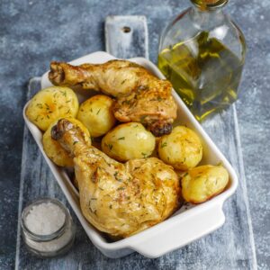 Cuisses de poulet x2 (environ 700 g – en barquette) Prix : 14,90 € / kg "Les Volailles de Fontenai"