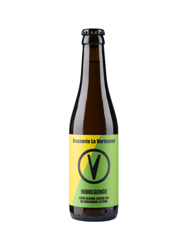 INDULGENCE – Bière blonde légère gingembre & citron – 33 cl "Brasserie La Vertueuse"