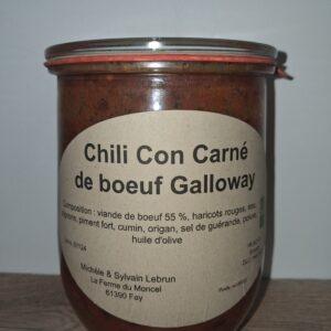 Chili Con Carné de bœuf Galloway – Bocal 900 g "La Ferme du Moncel"