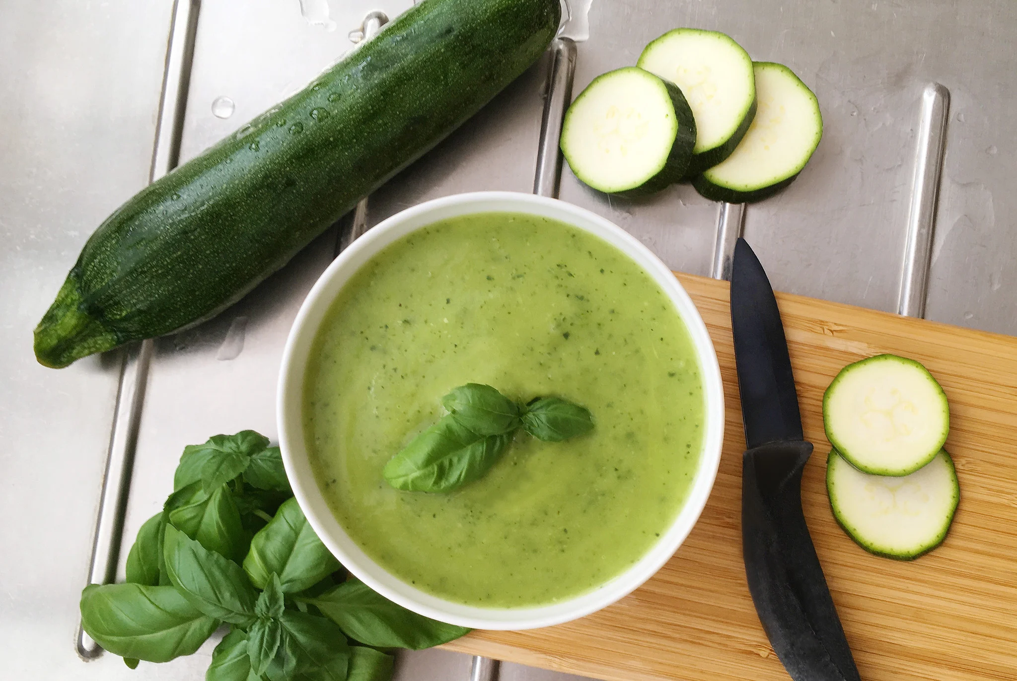 Soupe de courgettes au basilic – 850 ml "Les Légumes du Désert"